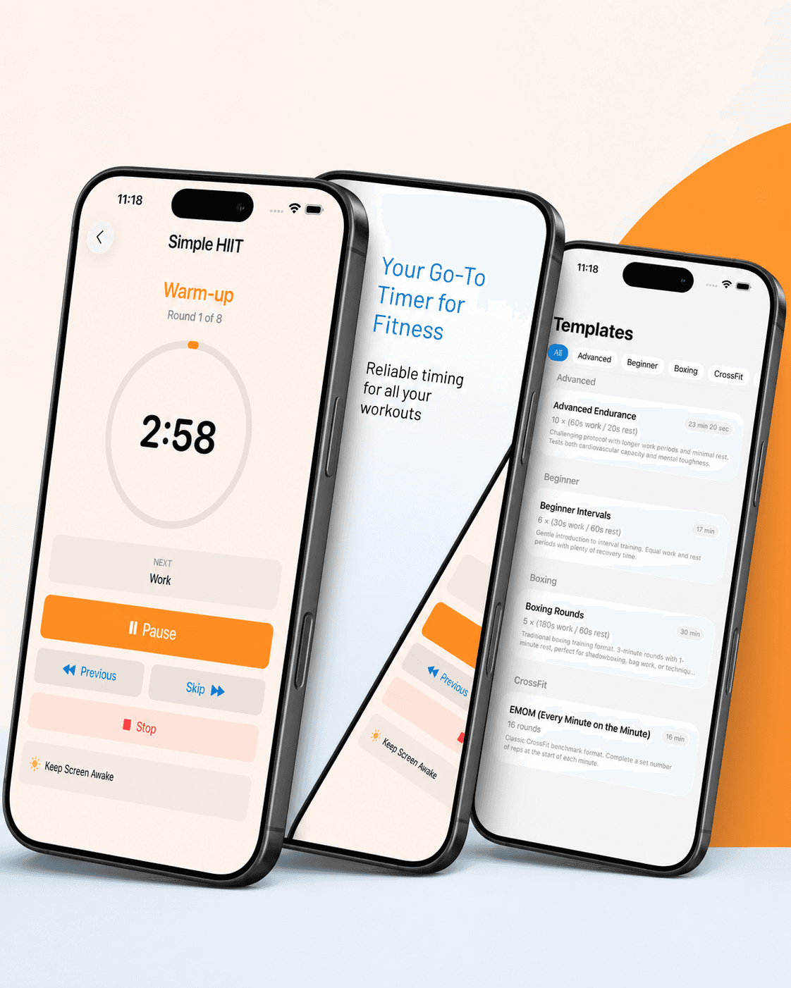 Interval Timer for Fitness app screen