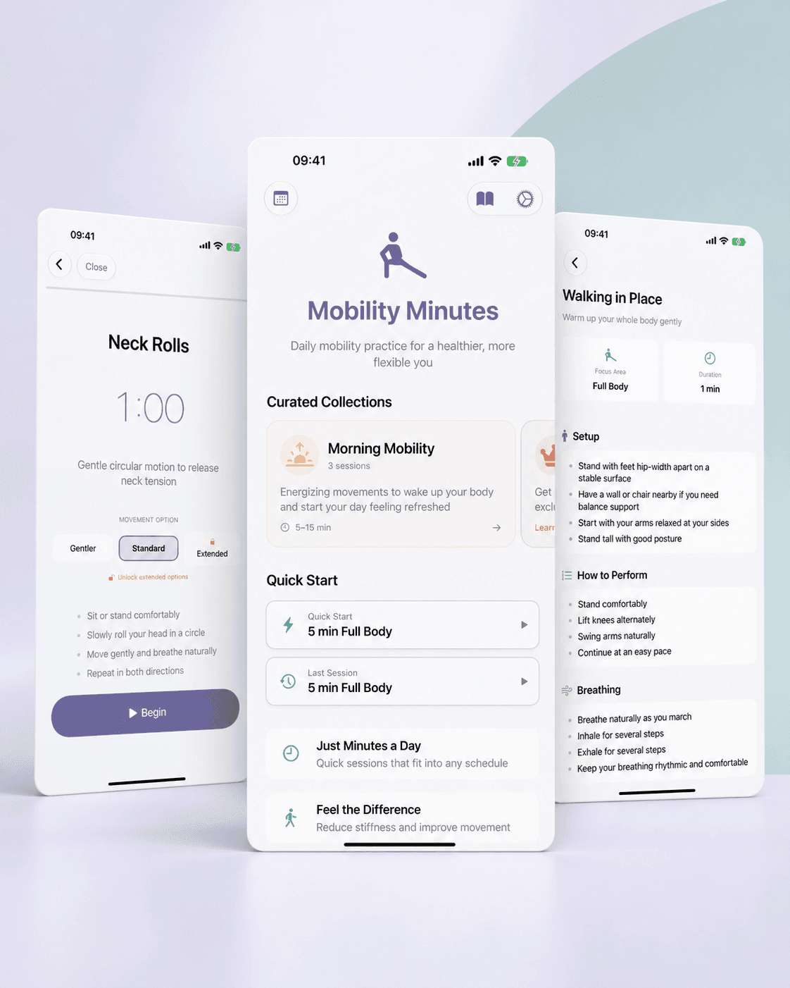 Mobility Minutes app screen