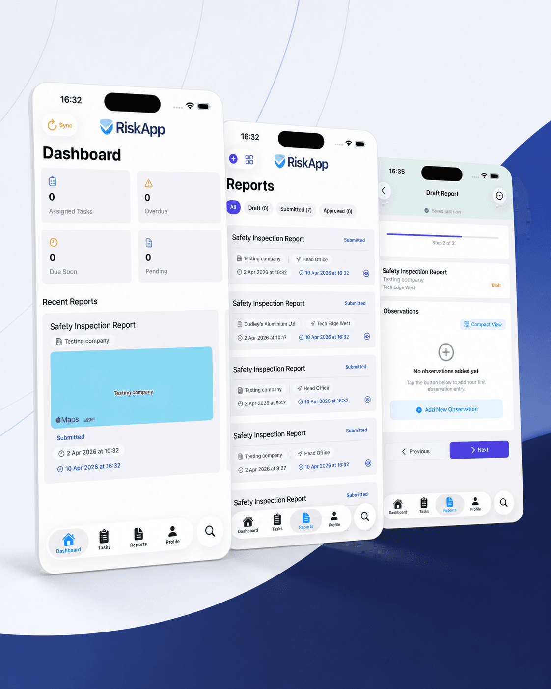 RiskApp Safety Inspector app screen